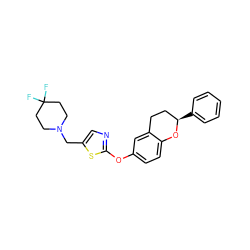 FC1(F)CCN(Cc2cnc(Oc3ccc4c(c3)CC[C@@H](c3ccccc3)O4)s2)CC1 ZINC000145533723