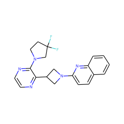 FC1(F)CCN(c2nccnc2C2CN(c3ccc4ccccc4n3)C2)C1 ZINC000140219792