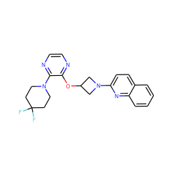 FC1(F)CCN(c2nccnc2OC2CN(c3ccc4ccccc4n3)C2)CC1 ZINC000096168859