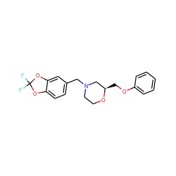 FC1(F)Oc2ccc(CN3CCO[C@H](COc4ccccc4)C3)cc2O1 ZINC000653728667