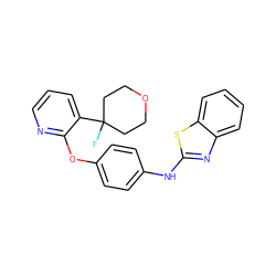 FC1(c2cccnc2Oc2ccc(Nc3nc4ccccc4s3)cc2)CCOCC1 ZINC000143361263