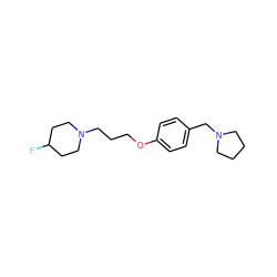 FC1CCN(CCCOc2ccc(CN3CCCC3)cc2)CC1 ZINC000040892062