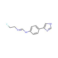 FCC/N=C/Nc1ccc(-c2c[nH]cn2)cc1 ZINC000028091391