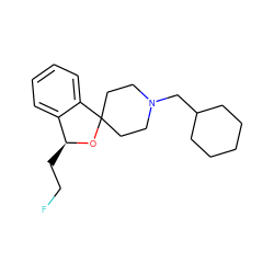 FCC[C@@H]1OC2(CCN(CC3CCCCC3)CC2)c2ccccc21 ZINC000066259576