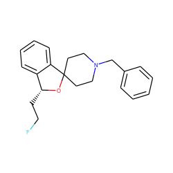 FCC[C@H]1OC2(CCN(Cc3ccccc3)CC2)c2ccccc21 ZINC000066259350