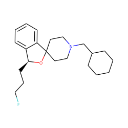 FCCC[C@@H]1OC2(CCN(CC3CCCCC3)CC2)c2ccccc21 ZINC000045320675