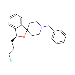 FCCC[C@@H]1OC2(CCN(Cc3ccccc3)CC2)c2ccccc21 ZINC000045291729