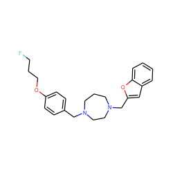 FCCCOc1ccc(CN2CCCN(Cc3cc4ccccc4o3)CC2)cc1 ZINC000084725260