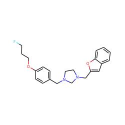 FCCCOc1ccc(CN2CCN(Cc3cc4ccccc4o3)C2)cc1 ZINC000084690942