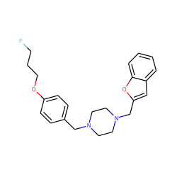 FCCCOc1ccc(CN2CCN(Cc3cc4ccccc4o3)CC2)cc1 ZINC000058568870