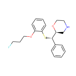 FCCCOc1ccccc1S[C@@H](c1ccccc1)[C@@H]1CNCCO1 ZINC000029133528