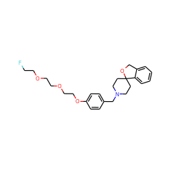 FCCOCCOCCOc1ccc(CN2CCC3(CC2)OCc2ccccc23)cc1 ZINC000095601171