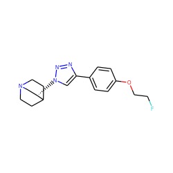 FCCOc1ccc(-c2cn([C@H]3CN4CCC3CC4)nn2)cc1 ZINC000653806231