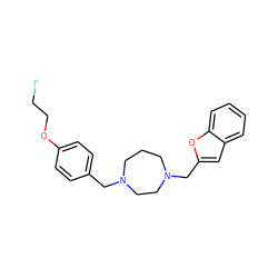 FCCOc1ccc(CN2CCCN(Cc3cc4ccccc4o3)CC2)cc1 ZINC000084690806