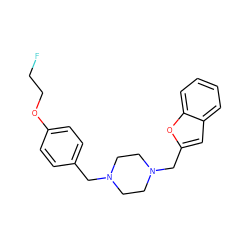 FCCOc1ccc(CN2CCN(Cc3cc4ccccc4o3)CC2)cc1 ZINC000073161565