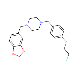 FCCOc1ccc(CN2CCN(Cc3ccc4c(c3)OCO4)CC2)cc1 ZINC000095593293