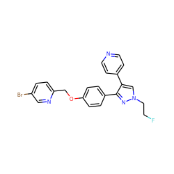 FCCn1cc(-c2ccncc2)c(-c2ccc(OCc3ccc(Br)cn3)cc2)n1 ZINC000073170097