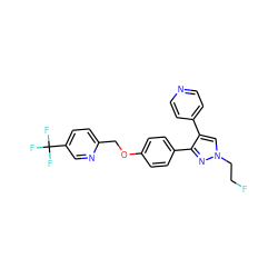 FCCn1cc(-c2ccncc2)c(-c2ccc(OCc3ccc(C(F)(F)F)cn3)cc2)n1 ZINC000073164092