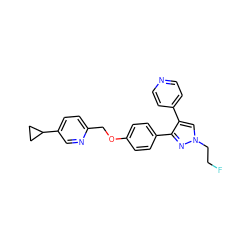 FCCn1cc(-c2ccncc2)c(-c2ccc(OCc3ccc(C4CC4)cn3)cc2)n1 ZINC000073164095