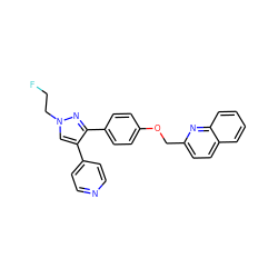 FCCn1cc(-c2ccncc2)c(-c2ccc(OCc3ccc4ccccc4n3)cc2)n1 ZINC000073156534