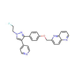 FCCn1cc(-c2ccncc2)c(-c2ccc(OCc3ccc4ncccc4n3)cc2)n1 ZINC000210748355