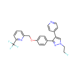 FCCn1cc(-c2ccncc2)c(-c2ccc(OCc3cccc(C(F)(F)F)n3)cc2)n1 ZINC000073196834