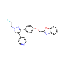 FCCn1cc(-c2ccncc2)c(-c2ccc(OCc3nc4ccccc4o3)cc2)n1 ZINC000210756679