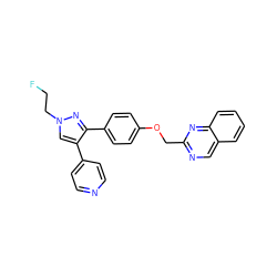 FCCn1cc(-c2ccncc2)c(-c2ccc(OCc3ncc4ccccc4n3)cc2)n1 ZINC000210748488