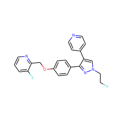 FCCn1cc(-c2ccncc2)c(-c2ccc(OCc3ncccc3F)cc2)n1 ZINC000073161694