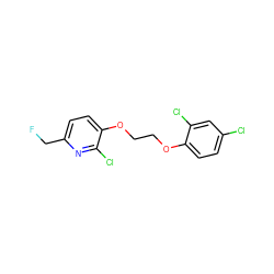 FCc1ccc(OCCOc2ccc(Cl)cc2Cl)c(Cl)n1 ZINC000066138931