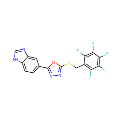 Fc1c(F)c(F)c(CSc2nnc(-c3ccc4[nH]cnc4c3)o2)c(F)c1F ZINC000116895546