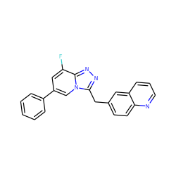 Fc1cc(-c2ccccc2)cn2c(Cc3ccc4ncccc4c3)nnc12 ZINC000144500702