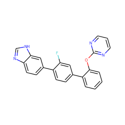 Fc1cc(-c2ccccc2Oc2ncccn2)ccc1-c1ccc2nc[nH]c2c1 ZINC000224769008