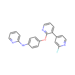 Fc1cc(-c2cccnc2Oc2ccc(Nc3ccccn3)cc2)ccn1 ZINC000148301828