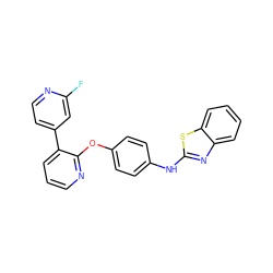 Fc1cc(-c2cccnc2Oc2ccc(Nc3nc4ccccc4s3)cc2)ccn1 ZINC000143273812