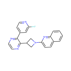 Fc1cc(-c2nccnc2C2CN(c3ccc4ccccc4n3)C2)ccn1 ZINC000139820170