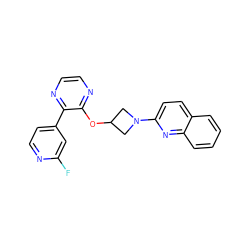 Fc1cc(-c2nccnc2OC2CN(c3ccc4ccccc4n3)C2)ccn1 ZINC000096168797