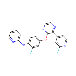 Fc1cc(-c2nccnc2Oc2ccc(Nc3ccccn3)c(F)c2)ccn1 ZINC000147529780