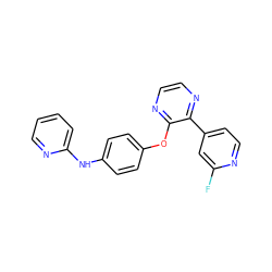 Fc1cc(-c2nccnc2Oc2ccc(Nc3ccccn3)cc2)ccn1 ZINC000139411704