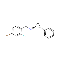 Fc1cc(Br)ccc1CN[C@H]1C[C@@H]1c1ccccc1 ZINC000044423634