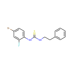 Fc1cc(Br)ccc1NC(=S)NCCc1ccccc1 ZINC000013483402