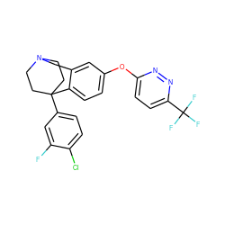 Fc1cc(C23CCN(CC2)Cc2cc(Oc4ccc(C(F)(F)F)nn4)ccc23)ccc1Cl ZINC000114349210