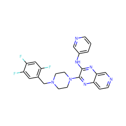 Fc1cc(F)c(CN2CCN(c3nc4ccncc4nc3Nc3cccnc3)CC2)cc1F ZINC000144530411