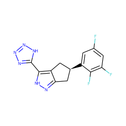 Fc1cc(F)c(F)c([C@H]2Cc3n[nH]c(-c4nnn[nH]4)c3C2)c1 ZINC000040939214