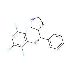 Fc1cc(F)c(F)c(O[C@@H](c2ccccc2)[C@H]2CCNC2)c1F ZINC000095588704