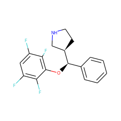 Fc1cc(F)c(F)c(O[C@H](c2ccccc2)[C@@H]2CCNC2)c1F ZINC000095589899