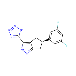 Fc1cc(F)cc([C@H]2Cc3n[nH]c(-c4nnn[nH]4)c3C2)c1 ZINC000040833736