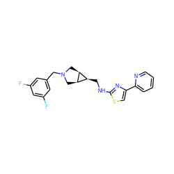 Fc1cc(F)cc(CN2C[C@H]3[C@@H](CNc4nc(-c5ccccn5)cs4)[C@H]3C2)c1 ZINC000101637795