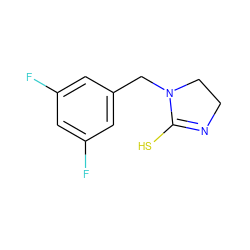 Fc1cc(F)cc(CN2CCN=C2S)c1 ZINC000000010250