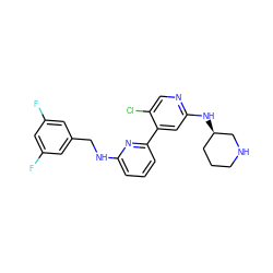 Fc1cc(F)cc(CNc2cccc(-c3cc(N[C@@H]4CCCNC4)ncc3Cl)n2)c1 ZINC000169703690